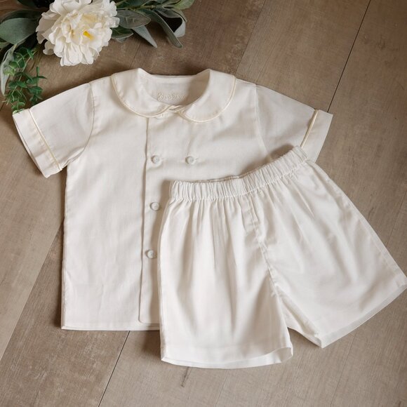 Strasburg Boy Heirloom Ivory Dressy Short Set Ring Bearer Portrait Size 2/3T NWT - Picture 2 of 6